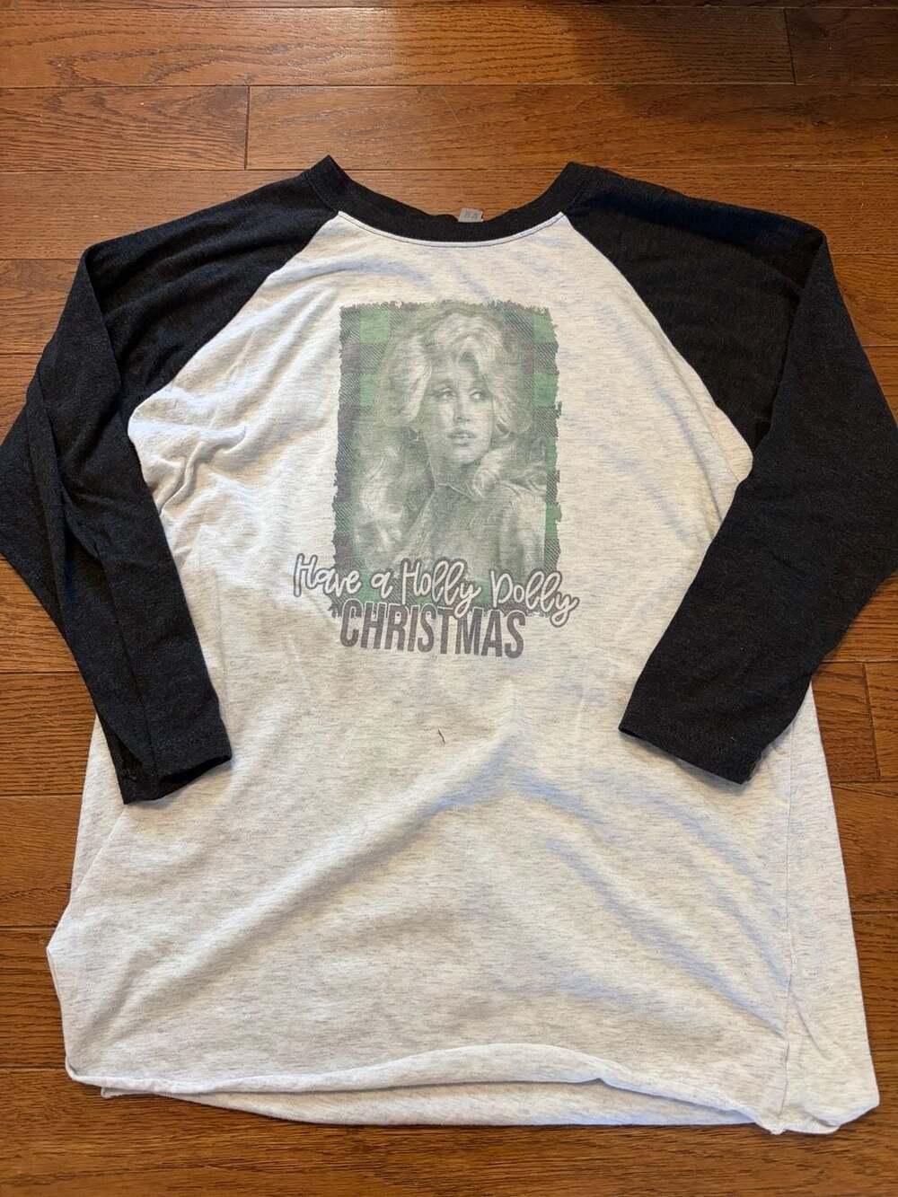 Next Level Apparel Dolly Parton Have a Holly Dolly Christmas Raglan T-Shirt